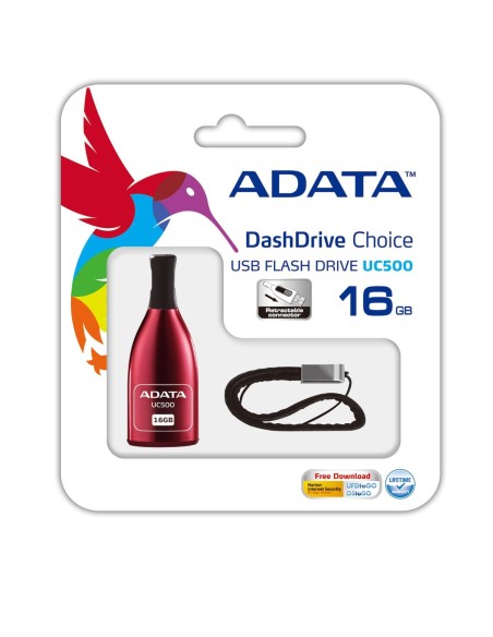 ADATA DashDrive Choice UC500 - Unidad flash USB - 16 GB - USB - rojo AUC500-16G-RRD kiwiku.com