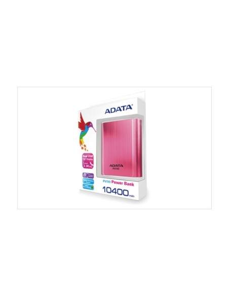 ADATA PV110 - Paquete de baterías externas Li-Ion 10400 mAh - rosa APV110-10400M-5V-CPK kiwiku.com