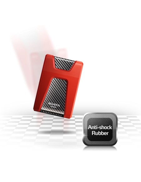 ADATA DashDrive Durable HD650 - Disco duro - 1 TB - externo ( portátil ) - 2.5" - USB 3.0 - rojo AHD650-1TU3-CRD kiwiku.com