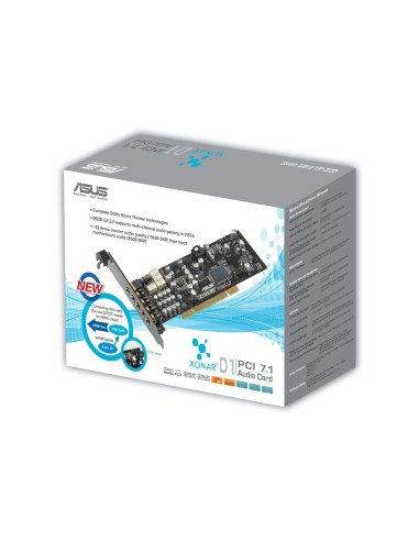 Asus Xonar D1 Tarjeta de sonido interna PCI 7.1, Digital Out, Amplificador de auriculares, Dolby, Ea 90-YAA0B0-0UAN00Z kiwiku.c