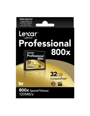 Lexar Professional 800x - Memoria Compact Flash de 32 GB LCF32GCRBEU800 kiwiku.com
