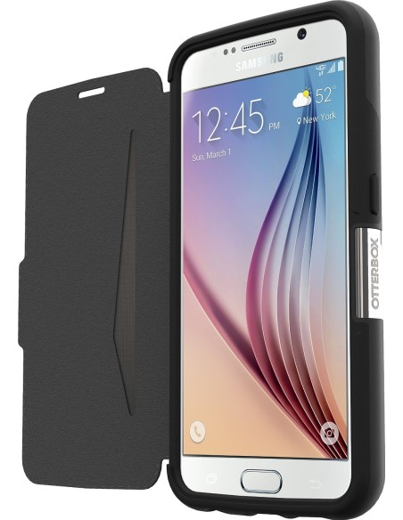OtterBox Strada - Funda de protección para Samsung Galaxy S6, en piel, color negro 77-51739 kiwiku.com