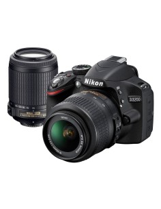 Cámara réflex digital Nikon D3200 con Objetivos AF-S DX 18-55 mm y AF-S DX 55-200 mm 999D3200DK1 kiwiku.com