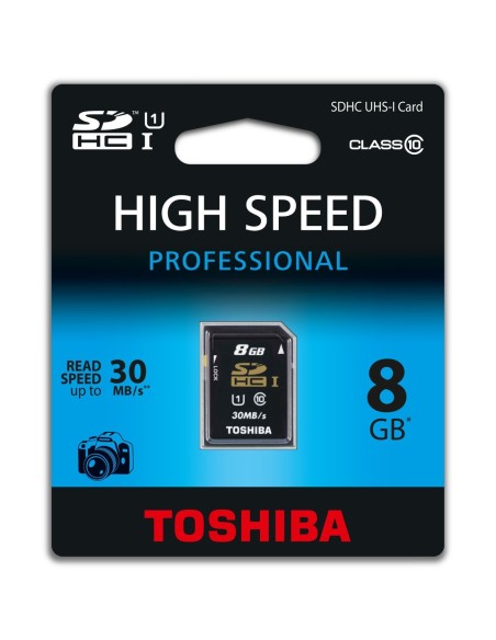 Toshiba 8GB SDHC - Tarjeta de memoria SDHC de 8 GB class 10 UHS-I 30 MB/s negro T008UHS1 kiwiku.com