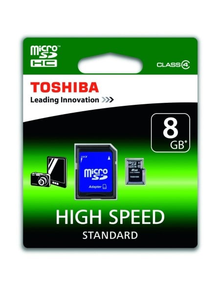 Toshiba SD-C08GJ(6A - Tarjeta micro SD de 8 GB Clase 4 con adaptador SD-C08GJ(6A kiwiku.com