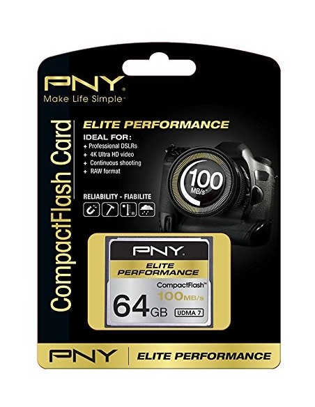PNY CompactFlash 64GB - Tarjeta de memoria Elite Performance CF64GELIPER-EF kiwiku.com