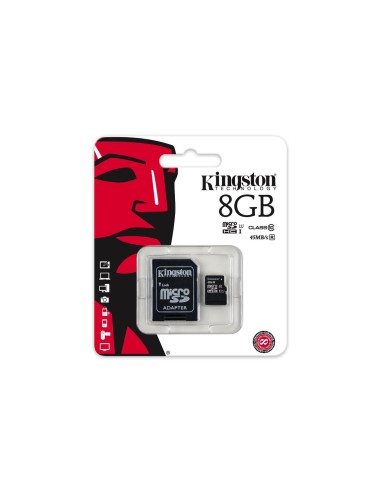 Kingston SDC10G2/8GB - Tarjeta microSD de 8GB clase 10 UHS-I 45MB/s SDC10G2/8GB kiwiku.com