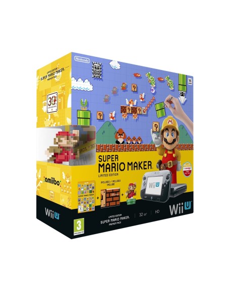 Nintendo Wii U - Consola Premium HW + Mario Maker + Artbook + Figura Amiibo Mario 2301699 kiwiku.com