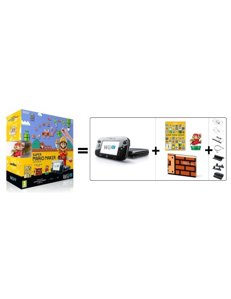Nintendo Wii U - Consola Premium HW + Mario Maker + Artbook + Figura Amiibo Mario 2301699 kiwiku.com