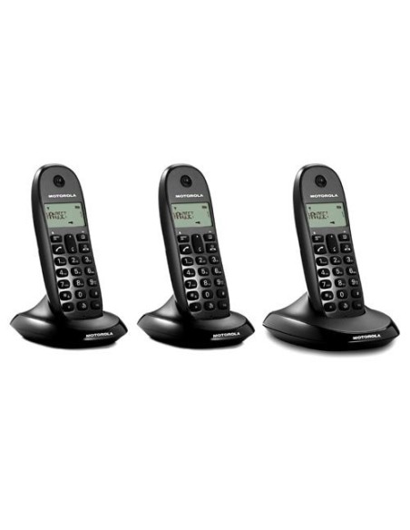 DMotorola C1003 Trio - Teléfono fijo inalámbrico, color negro 107C1003PLUS kiwiku.com