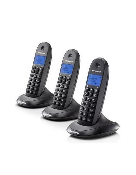 DMotorola C1003 Trio - Teléfono fijo inalámbrico, color negro 107C1003PLUS kiwiku.com