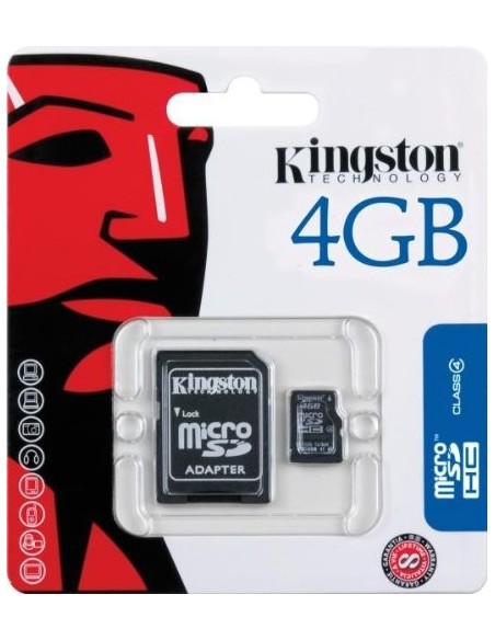 Kingston SDC4/4GB - Tarjeta micro SDC4/4GB (SDHC clase4, 4 GB con adaptador) SDC4/4GB kiwiku.com