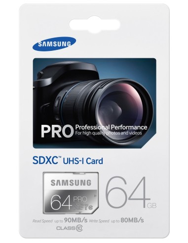 Samsung Pro MB-SG64D/EU - Tarjeta de memoria SDHC de 64 GB (UHS-I Grade 1, Clase 10) MB-SG64D/EU kiwiku.com