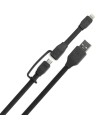 Tylt syncable - cable de datos duo micro usb/lightning, 1 m, color negro