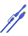 Tylt syncable - cable de datos duo micro usb/lightning, 1 m, color azul