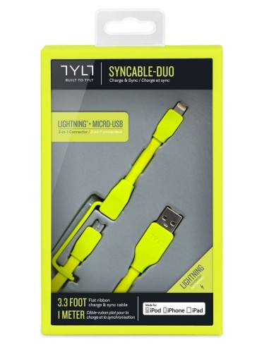 Syncable Duo - 1m Lightning/Micro USB Sync/Charge Cable - Verde IP5-MIC1MG-T kiwiku.com