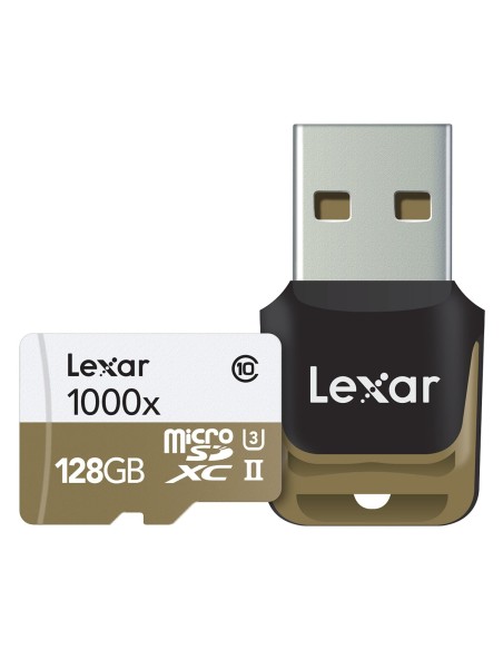 Lexar LSDMI128CBEU1R microSDHC 1000x 128GB UHS-II con lector USB 3.0 LSDMI128CBEU1000R kiwiku.com