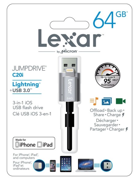 Lexar LJDC20I-64GBBEU - Memoria USB de 64 GB (OTG) LJDC20I-64GBBEU kiwiku.com