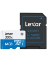 Lexar lsdmi64gb1eu300a - tarjeta de memoria microsdxc de 64 gb clase 10 adapt 300x