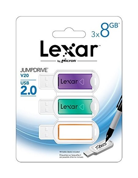 Lexar LJDV20-8GBABEUW3 usb 8gb jumpdrive v20 3-pack LJDV20-8GBABEUW3 kiwiku.com