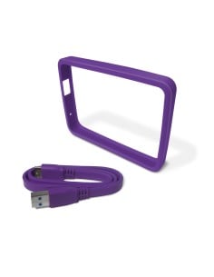 WD Grip Pack  - Marco de goma y cable USB 3.0 para My Passport Ultra 1TB, morado WDBZBY0000NPL-EASN kiwiku.com