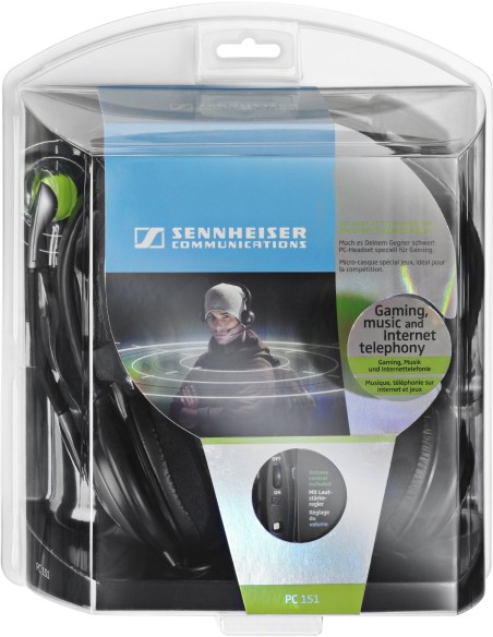 Sennheiser PC 151 - Auriculares de diadema cerrados (con micrófono), negro 500922 kiwiku.com
