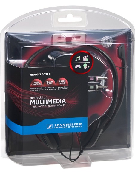 Sennheiser PC 31 II - Auriculares con micrófono de diadema abiertos negr 504522 kiwiku.com