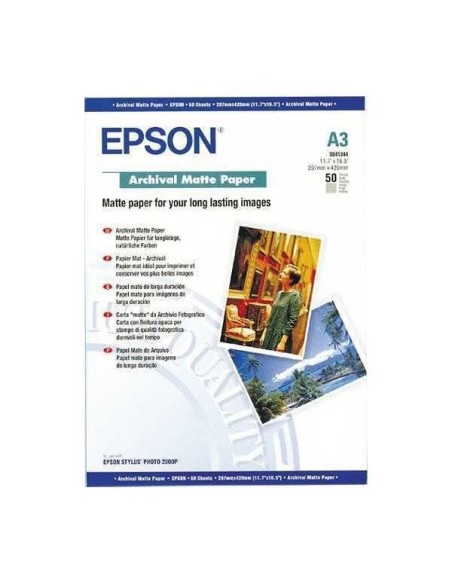 Epson Archival Matte Paper - Papel A3 para fotocopiadoras C13S041344 kiwiku.com