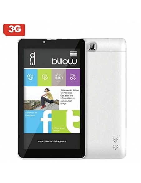 Tablet 3g billow 7" quad core 1.5ghz 8gb 1gb dual sim gps wifi bt4.0 android 4.4 doble camara blanco X700W kiwiku.com