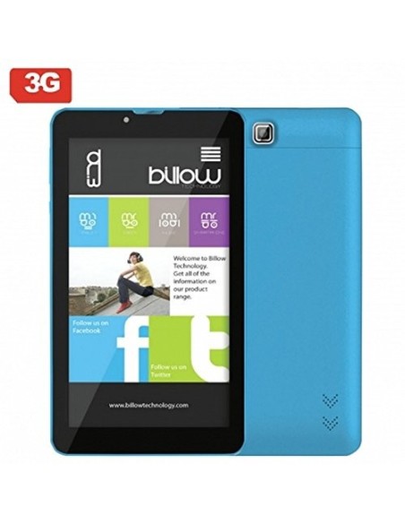 Tablet 3g billow 7" quad core 1.5ghz 8gb 1gb dual sim gps wifi bt4.0 android 4.4 doble camara azul X700LB kiwiku.com