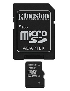 Kingston SDC4/4GB - Tarjeta micro SDC4/4GB SDHC clase4 4 GB con adaptador SDC4/4GB kiwiku.com