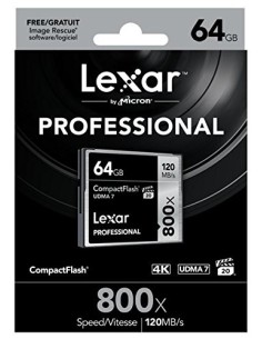 Lexar Professional - Memoria CompactFlash de 64 GB 800x LCF64GCRBEU800 kiwiku.com