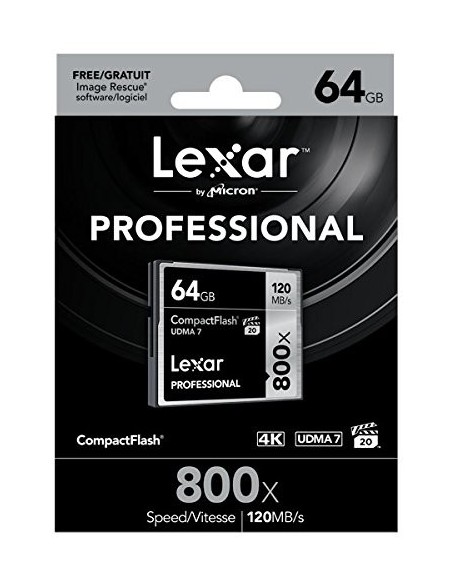 Lexar Professional - Memoria CompactFlash de 64 GB 800x LCF64GCRBEU800 kiwiku.com
