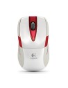Logitech m525 - raton inalámbrico, blanco y rojo 910-002686