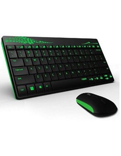 Teclado rapoo wireless  + mouse 8000 2.4ghz  verde 13258 kiwiku.com