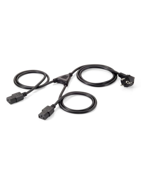 Equip 112220 - Cable alimentacion shuko 90º macho a 2 iec hembra 1.8m 112220 kiwiku.com