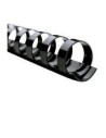 Gbc 4400321 - pack de 100 canutillos de plástico, 8 mm, color negro
