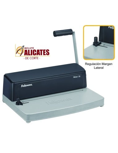 Fellowes 3302502 - Metal 25 - Encuadernadora manual de espiral metálico 3302502 kiwiku.com