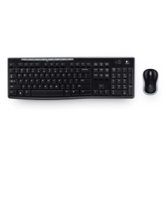 Logitech MK270 - Pack de teclado QWERTY español y ratón inalámbricos, Negro