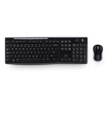 Logitech MK270 - Pack de teclado QWERTY español y ratón inalámbricos, Negro