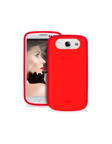carcasa fluo roja tacto seda galaxy s3 puro