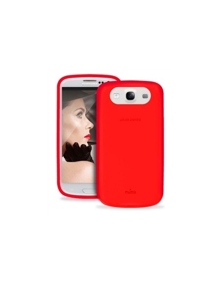 carcasa fluo roja tacto seda galaxy s3 puro