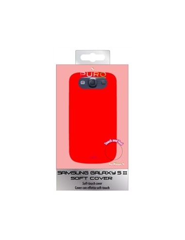 carcasa fluo roja tacto seda galaxy s3 puro
