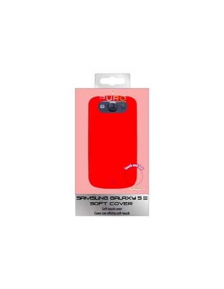 carcasa fluo roja tacto seda galaxy s3 puro