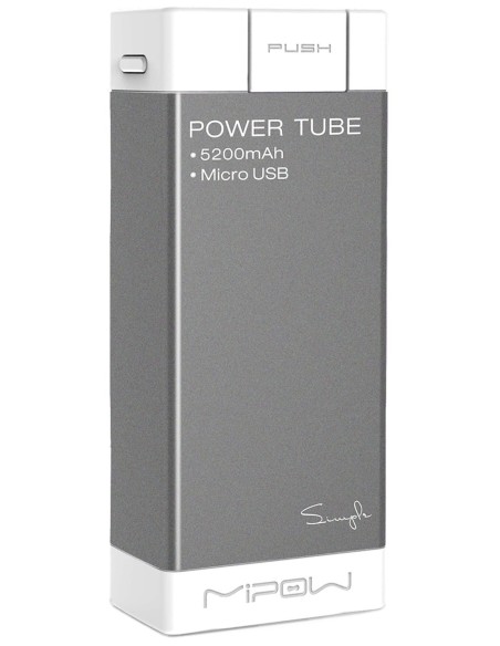 batería externa gris microusb 5200 mah 2.1 amp mipow