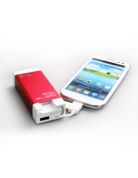 batería externa roja microusb 5200 mah 2.1 amp mipow