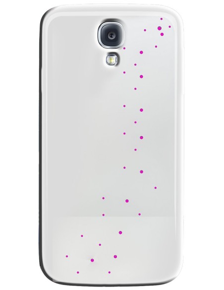 Cover Bijoux Galassia para Samsung Galaxy S4 Mini, color transparente y cristales rosas. TEBIJOUXS4MINGALT kiwiku.com