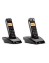 Motorola dect serie s12 duo - teléfono inalámbrico digital, color negro