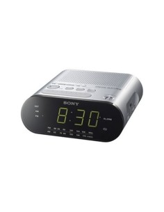 Sony ICFC218S - Radiodespertador AM/FM con ajuste automático de hora,color negro