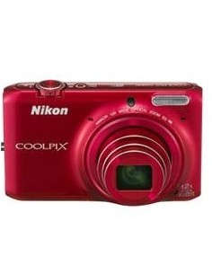 Kit camara digital nikon coolpix s6500 rojo 16 mp litio zo 12x  hd 3d lcd 3" wifi + estuche + 5 años